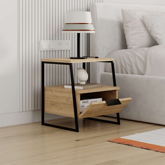 Κομοδίνο Pal Megapap χρώμα sapphire oak 45x40x50εκ. Κομοδίνο Pal Megapap χρώμα sapphire oak 45x40x50εκ.