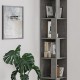 Βιβλιοθήκη γωνιακή Piano Megapap χρώμα γκρι ρετρό 31,4x31,4x158,9εκ.