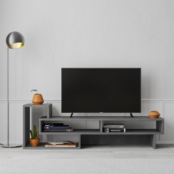Έπιπλο τηλεόρασης Tetra Megapap χρώμα γκρι ρετρό 136,7x40x42εκ.