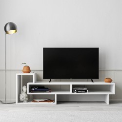 Έπιπλο τηλεόρασης Tetra Megapap χρώμα λευκό 136,7x40x42εκ.