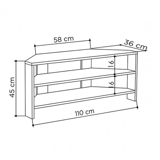Έπιπλο τηλεόρασης γωνιακό Thales Megapap χρώμα black wood 110x36x45εκ. Έπιπλο τηλεόρασης γωνιακό Thales Megapap χρώμα black wood 110x36x45εκ.