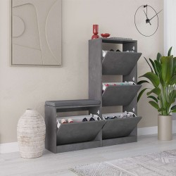 Παπουτσοθήκη Dude Megapap χρώμα γκρι ρετρό 104,8x26x118,5εκ. Παπουτσοθήκη Dude Megapap χρώμα γκρι ρετρό 104,8x26x118,5εκ.