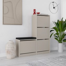 Παπουτσοθήκη Dude Megapap χρώμα sandstone 104,8x26x118,5εκ.