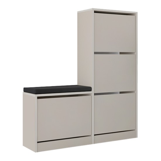 Παπουτσοθήκη Dude Megapap χρώμα sandstone 104,8x26x118,5εκ.