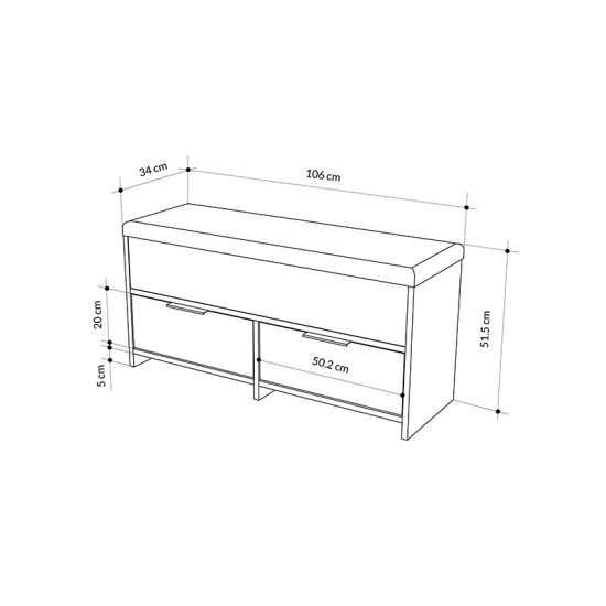 Παπουτσοθήκη Cove Megapap χρώμα ανθρακί 106x34x51,5εκ.