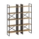 Βιβλιοθήκη Detroit Megapap χρώμα sapphire oak - silky black 143,5x35,2x175εκ. Βιβλιοθήκη Detroit Megapap χρώμα sapphire oak - silky black 143,5x35,2x175εκ.