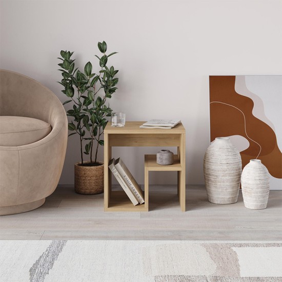 Τραπεζάκι βοηθητικό - Κομοδίνο Bon Megapap χρώμα sapphire oak 40x35x40εκ. Τραπεζάκι βοηθητικό - Κομοδίνο Bon Megapap χρώμα sapphire oak 40x35x40εκ.