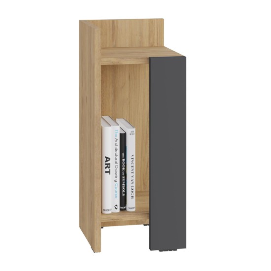 Κομοδίνο Elos Megapap αριστερό χρώμα saphhire oak - silky black 30x31,7x55εκ. Κομοδίνο Elos Megapap αριστερό χρώμα saphhire oak - silky black 30x31,7x55εκ.