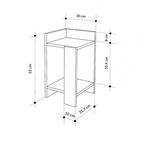 Κομοδίνο Elos Megapap αριστερό χρώμα saphhire oak - silky black 30x31,7x55εκ. Κομοδίνο Elos Megapap αριστερό χρώμα saphhire oak - silky black 30x31,7x55εκ.