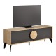 Έπιπλο τηλεόρασης Gora Megapap χρώμα sapphire oak - silky black 140x35,6x51εκ.