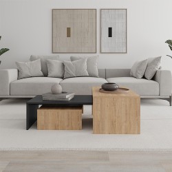 Τραπεζάκι σαλονιού σετ 3 τμχ. Kanta Megapap χρώμα sapphire oak - silky black 80x50x40,5εκ. Τραπεζάκι σαλονιού σετ 3 τμχ. Kanta Megapap χρώμα sapphire oak - silky black 80x50x40,5εκ.
