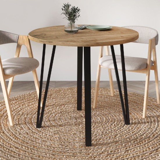 Τραπέζι Xana Megapap χρώμα sepet oak Ø90x77,5εκ. Τραπέζι Xana Megapap χρώμα sepet oak Ø90x77,5εκ.