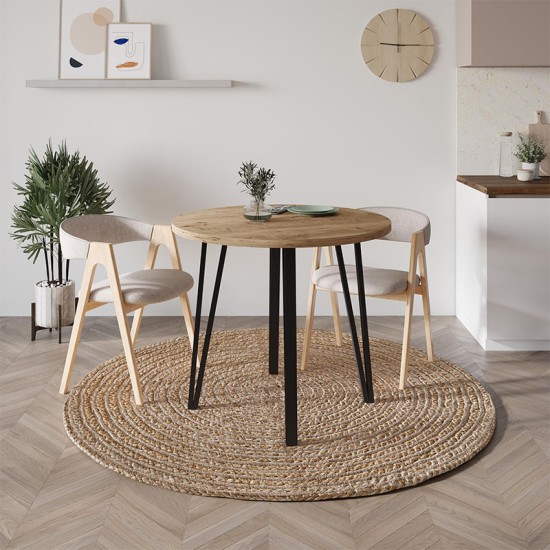 Τραπέζι Xana Megapap χρώμα sepet oak Ø90x77,5εκ. Τραπέζι Xana Megapap χρώμα sepet oak Ø90x77,5εκ.