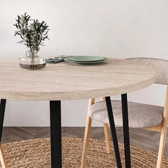 Τραπέζι Xana Megapap χρώμα travertine Ø90x77,5εκ. Τραπέζι Xana Megapap χρώμα travertine Ø90x77,5εκ.
