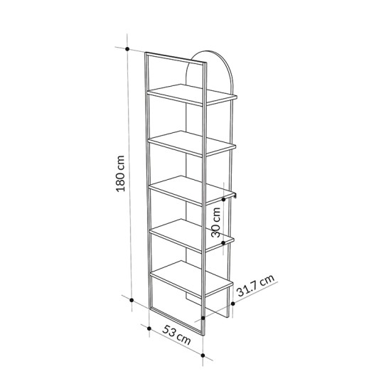 Βιβλιοθήκη Archy Megapap χρώμα γκρι ρετρό 53x31,7x180εκ. Βιβλιοθήκη Archy Megapap χρώμα γκρι ρετρό 53x31,7x180εκ.