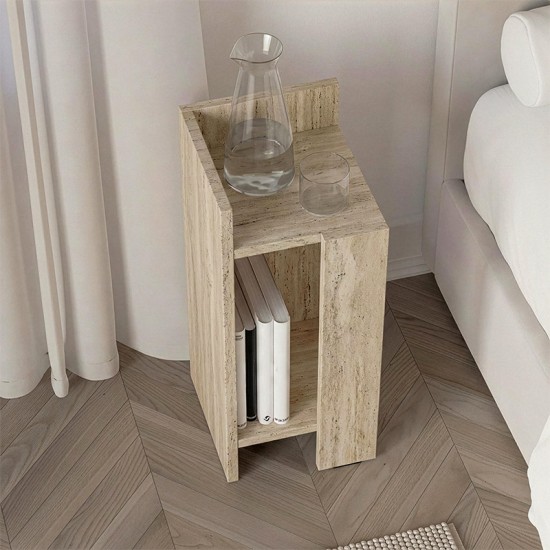 Κομοδίνο Elos Megapap αριστερό χρώμα travertine 25x27x60εκ.