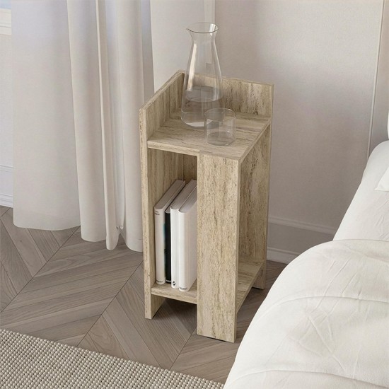 Κομοδίνο Elos Megapap αριστερό χρώμα travertine 25x27x60εκ.