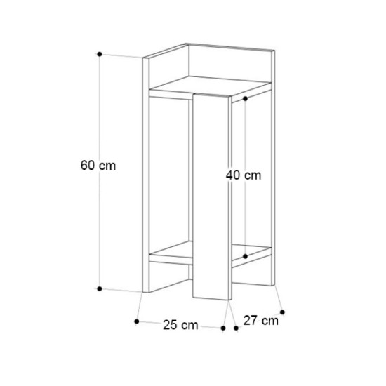 Κομοδίνο Elos Megapap αριστερό χρώμα travertine 25x27x60εκ.