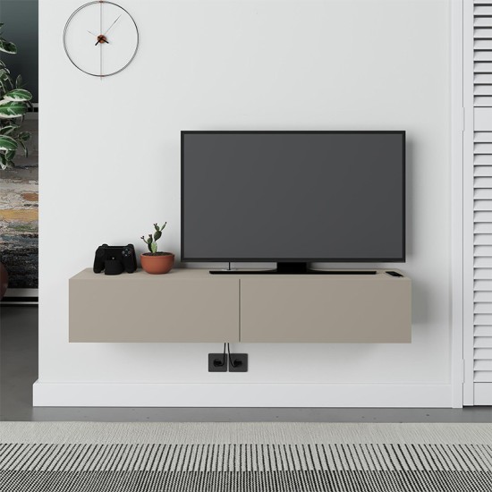 Έπιπλο τηλεόρασης επιτοίχιο Francy Megapap χρώμα sandstone 135x31,7x25εκ.