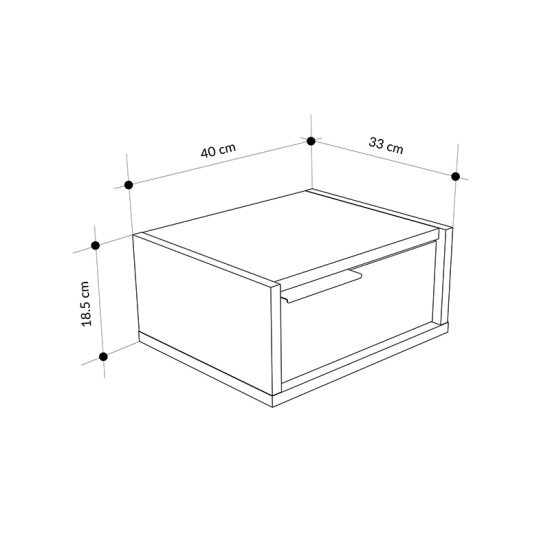 Κομοδίνο επιτοίχιο Eco Megapap χρώμα black wood - καρυδί Ud 40x33x18,5εκ. Κομοδίνο επιτοίχιο Eco Megapap χρώμα black wood - καρυδί Ud 40x33x18,5εκ.