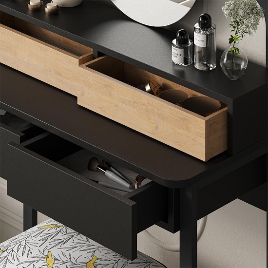 Τουαλέτα με καθρέπτη Lora Megapap με LED χρώμα μαύρο - sapphire oak 96x40x133,4εκ. Τουαλέτα με καθρέπτη Lora Megapap με LED χρώμα μαύρο - sapphire oak 96x40x133,4εκ.