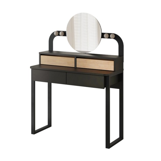 Τουαλέτα με καθρέπτη Lora Megapap με LED χρώμα μαύρο - sapphire oak 96x40x133,4εκ. Τουαλέτα με καθρέπτη Lora Megapap με LED χρώμα μαύρο - sapphire oak 96x40x133,4εκ.