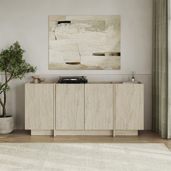 Μπουφές Dorma Megapap χρώμα travertine 180x45x80,2εκ. Μπουφές Dorma Megapap χρώμα travertine 180x45x80,2εκ.