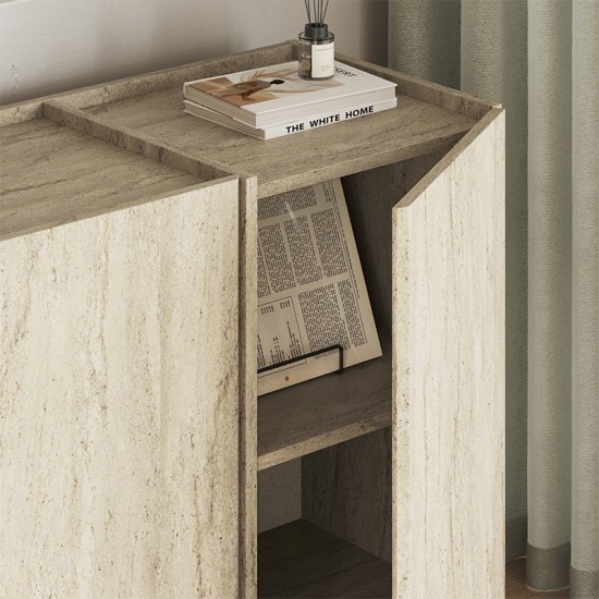 Μπουφές Dorma Megapap χρώμα travertine 180x45x80,2εκ. Μπουφές Dorma Megapap χρώμα travertine 180x45x80,2εκ.