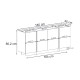 Μπουφές Dorma Megapap χρώμα travertine 180x45x80,2εκ. Μπουφές Dorma Megapap χρώμα travertine 180x45x80,2εκ.