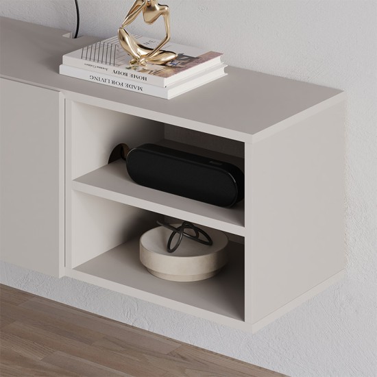 Έπιπλο τηλεόρασης επιτοίχιο Conrad Megapap χρώμα sandstone 140x35x38εκ. Έπιπλο τηλεόρασης επιτοίχιο Conrad Megapap χρώμα sandstone 140x35x38εκ.