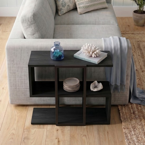 Τραπεζάκι βοηθητικό Homia Megapap χρώμα black wood 56x25x56,5εκ. Τραπεζάκι βοηθητικό Homia Megapap χρώμα black wood 56x25x56,5εκ.