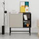 Μπουφές Mona Megapap χρώμα sandstone - black wood 81x40x80εκ.