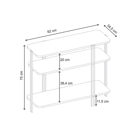 Κονσόλα Notus Megapap χρώμα καρυδί Ud 92x34,5x75εκ. Κονσόλα Notus Megapap χρώμα καρυδί Ud 92x34,5x75εκ.