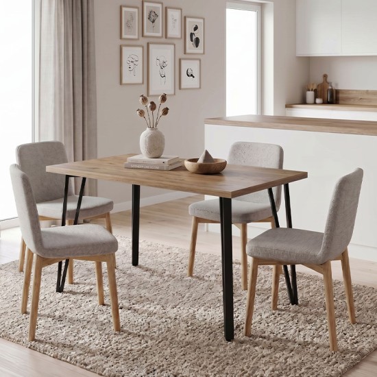 Τραπέζι Xana Megapap χρώμα sepet oak 120x70x77,5εκ.