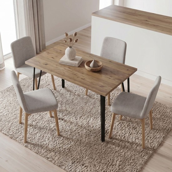 Τραπέζι Xana Megapap χρώμα sepet oak 120x70x77,5εκ.