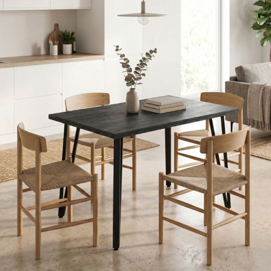 Τραπέζι Xana Megapap χρώμα black wood 120x70x77,5εκ.