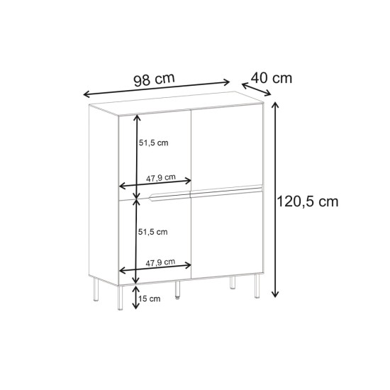 Μπουφές Arch Megapap χρώμα sandstone 98x40x120,5εκ. Μπουφές Arch Megapap χρώμα sandstone 98x40x120,5εκ.