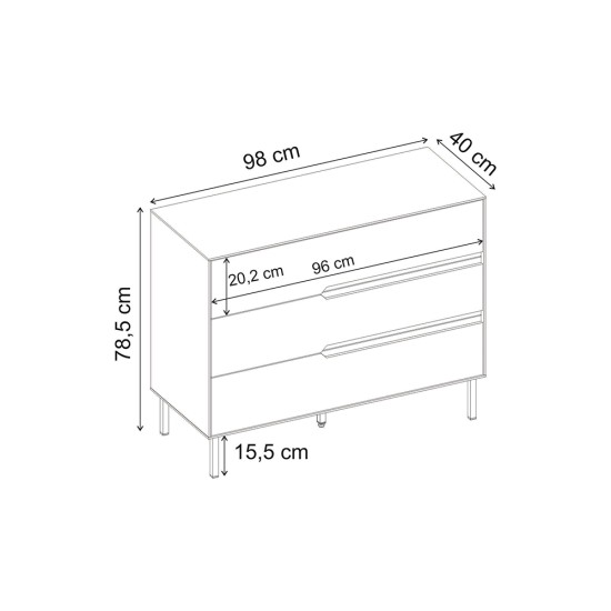 Συρταριέρα Arch Megapap χρώμα sandstone 98x40x78,5εκ. Συρταριέρα Arch Megapap χρώμα sandstone 98x40x78,5εκ.