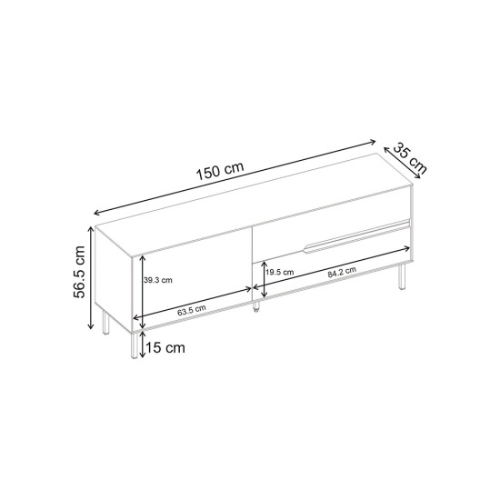 Έπιπλο τηλεόρασης Arch Megapap χρώμα sandstone 150x35x56,5εκ. Έπιπλο τηλεόρασης Arch Megapap χρώμα sandstone 150x35x56,5εκ.