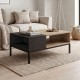 Τραπεζάκι σαλονιού Cailin Megapap χρώμα sepet oak - black wood 90x56x40,6εκ. Τραπεζάκι σαλονιού Cailin Megapap χρώμα sepet oak - black wood 90x56x40,6εκ.