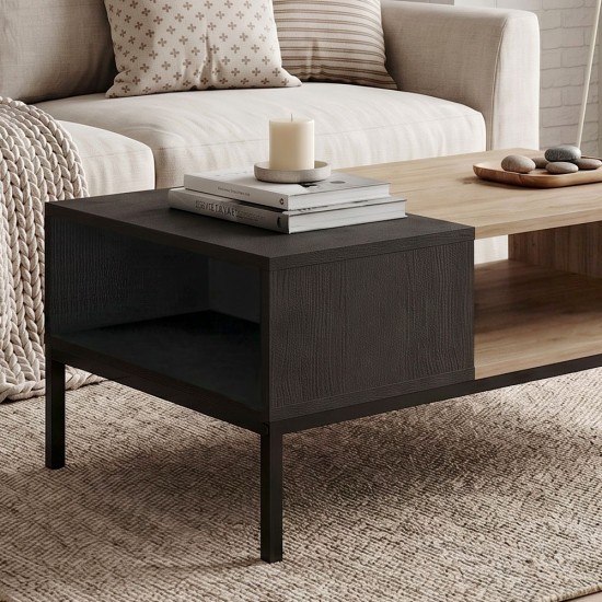 Τραπεζάκι σαλονιού Cailin Megapap χρώμα sepet oak - black wood 90x56x40,6εκ. Τραπεζάκι σαλονιού Cailin Megapap χρώμα sepet oak - black wood 90x56x40,6εκ.