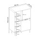 Μπουφές Colia Megapap χρώμα sepet oak 85x44x120,4εκ. Μπουφές Colia Megapap χρώμα sepet oak 85x44x120,4εκ.