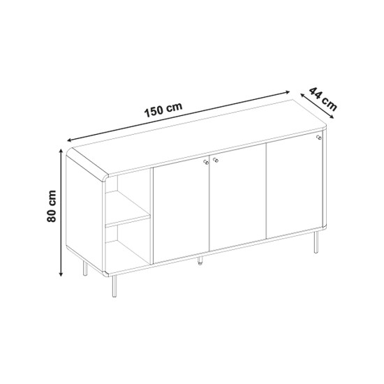 Μπουφές Colia Megapap χρώμα sepet oak 150x44x80εκ. Μπουφές Colia Megapap χρώμα sepet oak 150x44x80εκ.