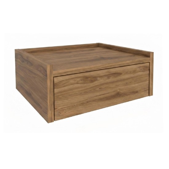Κομοδίνο επιτοίχιο Brisa Megapap χρώμα καρυδί Ud 42x35x18,2εκ. Κομοδίνο επιτοίχιο Brisa Megapap χρώμα καρυδί Ud 42x35x18,2εκ.