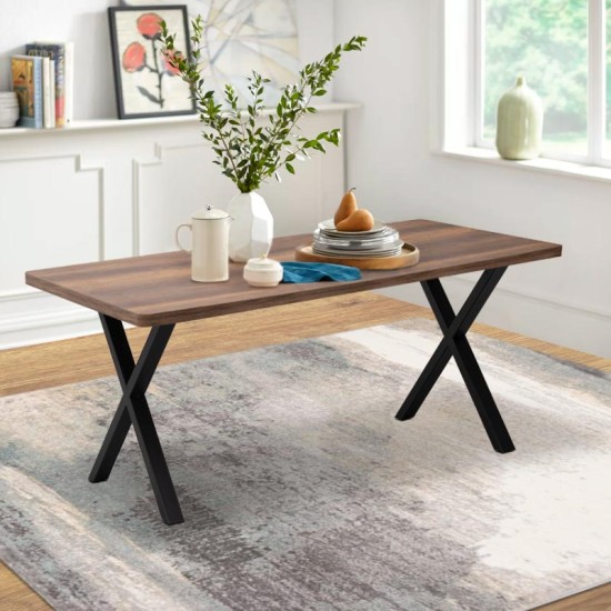 Τραπέζι Jeremy Megapap Mdf - μεταλλικό χρώμα καρυδί 160x80x75εκ. Τραπέζι Jeremy Megapap Mdf - μεταλλικό χρώμα καρυδί 160x80x75εκ.