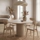 Τραπέζι Hazar Megapap Mdf χρώμα travertine - sandstone Ø119,5x76εκ.