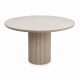 Τραπέζι Hazar Megapap Mdf χρώμα travertine - sandstone Ø119,5x76εκ.