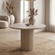 Τραπέζι Hazar Megapap Mdf χρώμα travertine - sandstone Ø100,5x76εκ. Τραπέζι Hazar Megapap Mdf χρώμα travertine - sandstone Ø100,5x76εκ.