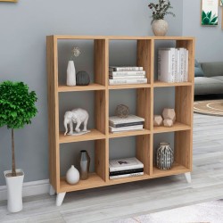 Βιβλιοθήκη Saul Megapap χρώμα pine oak 88,2x20x88,2εκ.