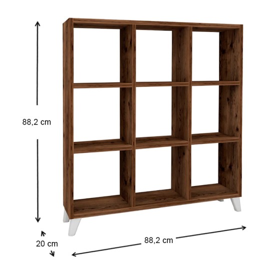 Βιβλιοθήκη Saul Megapap χρώμα καπνιστή καρυδιά 88,2x20x88,2εκ. Βιβλιοθήκη Saul Megapap χρώμα καπνιστή καρυδιά 88,2x20x88,2εκ.